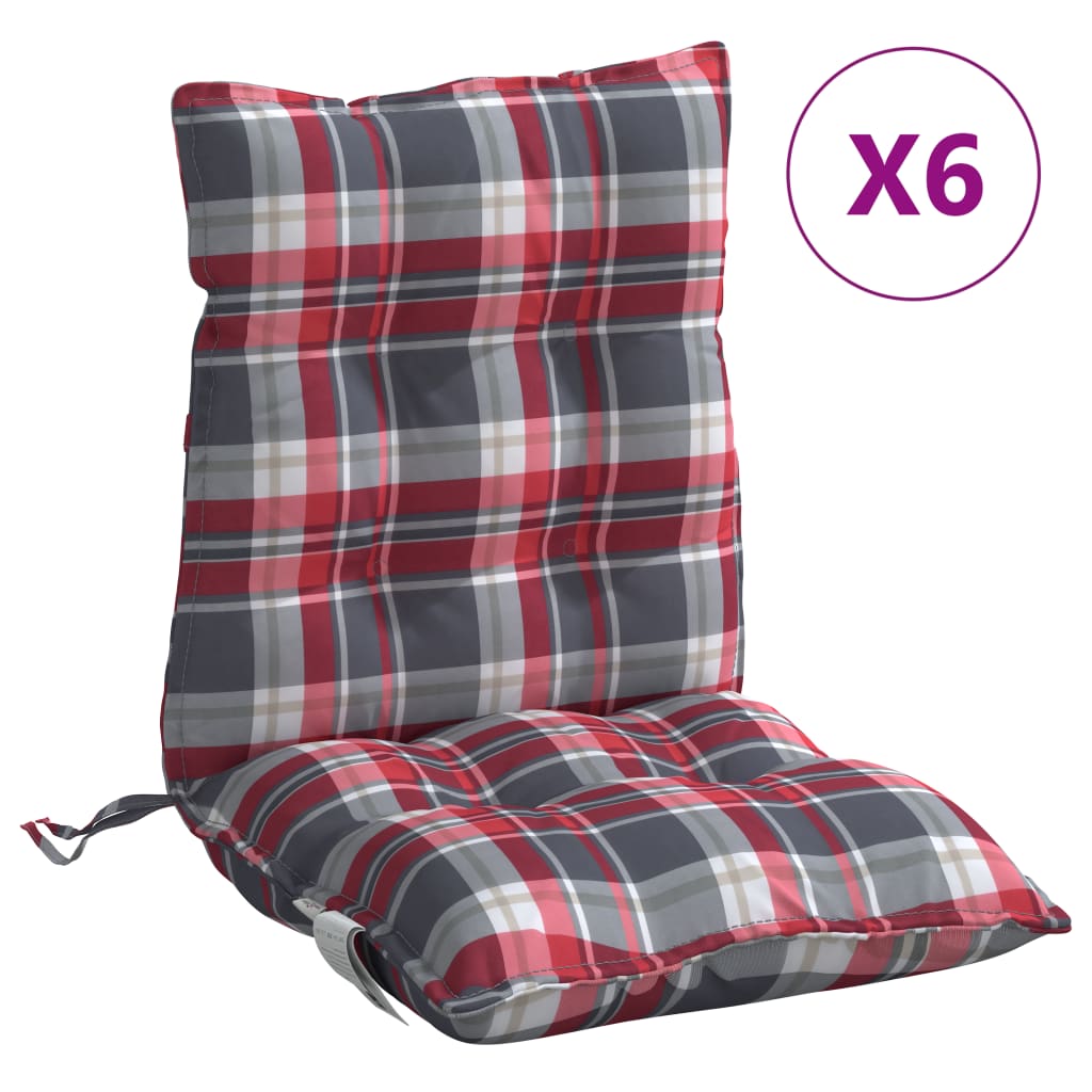 Maison Exclusive - Niedriglehner-auflagen 6 Stk. Rot Karomuster O