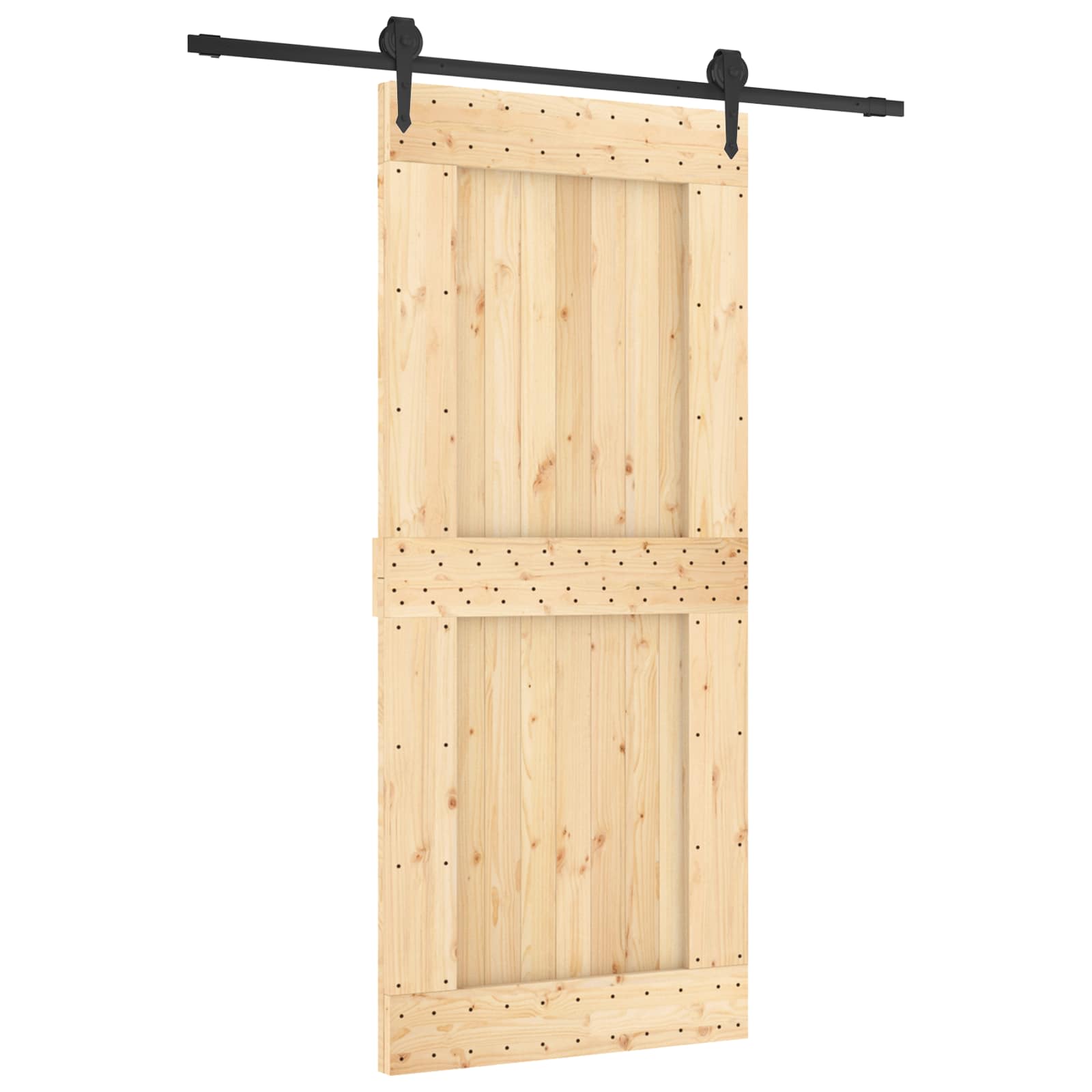 Maison Exclusive - Schiebetür Natürlich Und Schwarz 90 X 210 Cm M