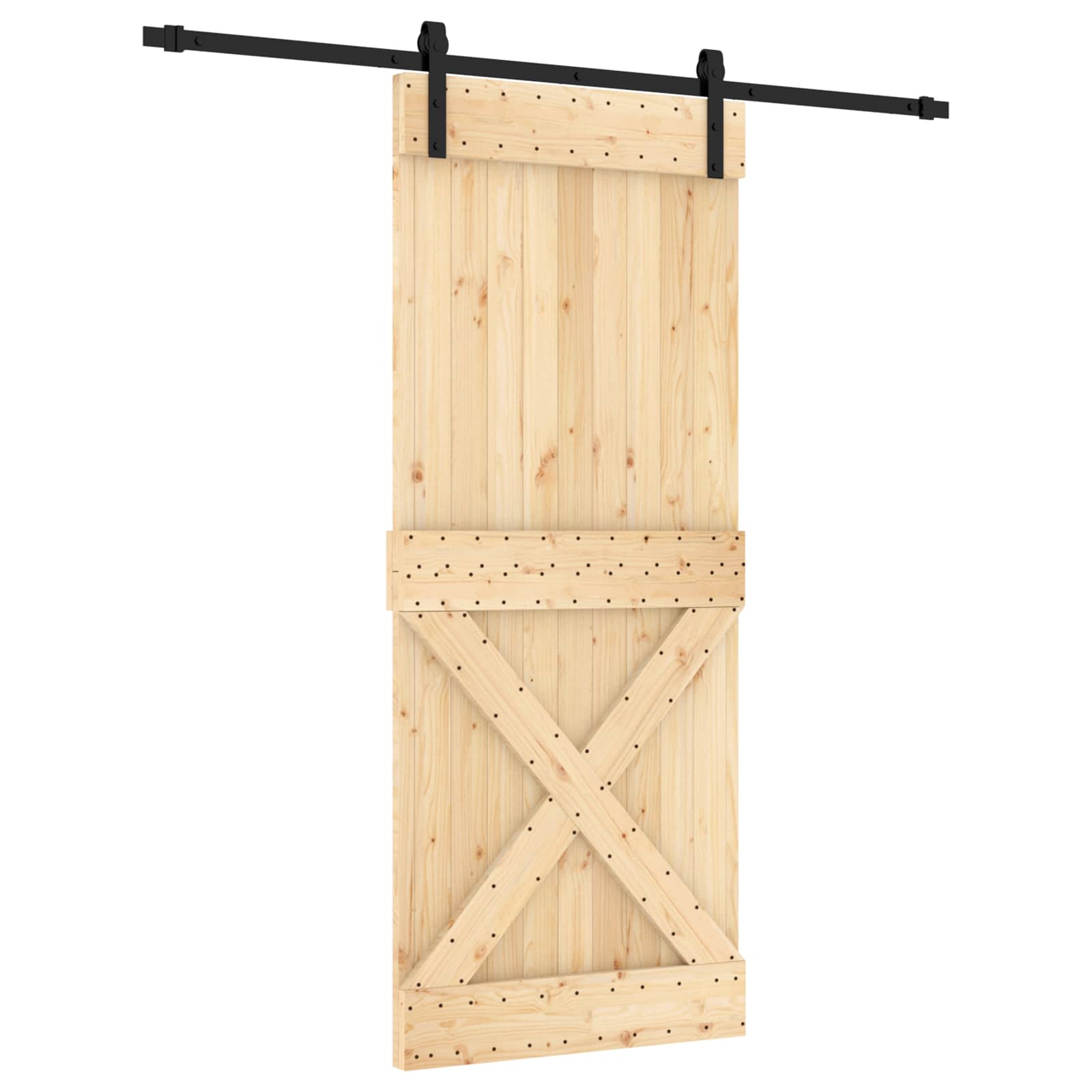 Maison Exclusive - Schiebetür Natürlich Und Schwarz 85 X 210 Cm M