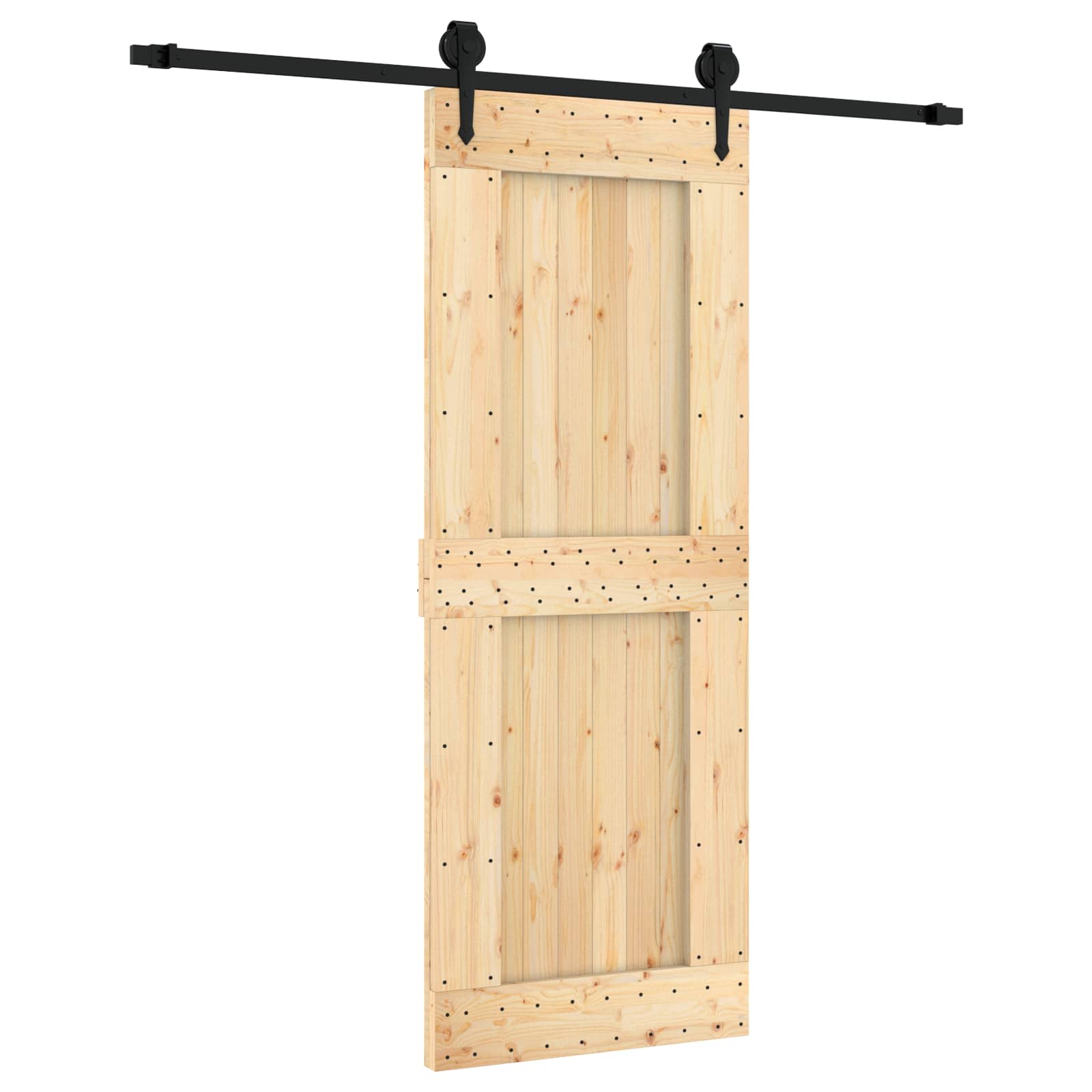 Maison Exclusive - Schiebetür Natürlich Und Schwarz 80 X 210 Cm M