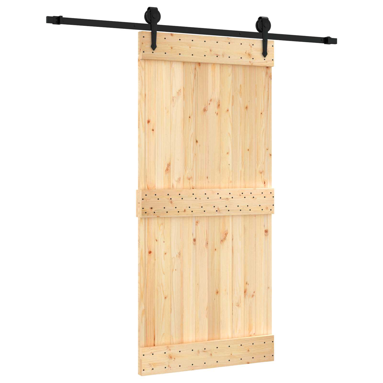 Maison Exclusive - Schiebetür Natürlich Und Schwarz 95 X 210 Cm M