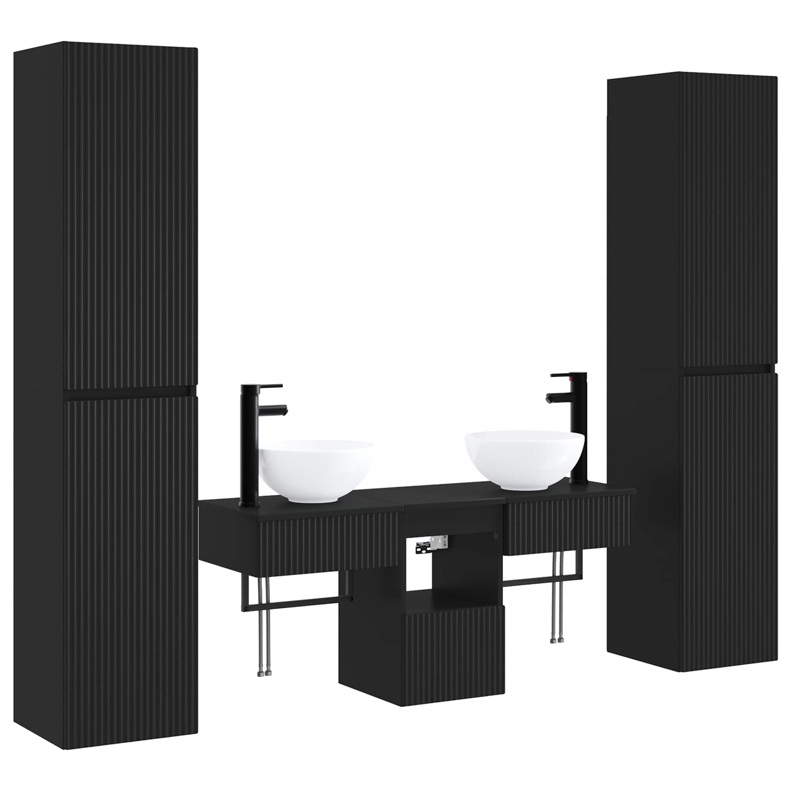 Maison Exclusive - Badezimmermöbel-set 5 Stk. Schwarz 33 X 34,5 X