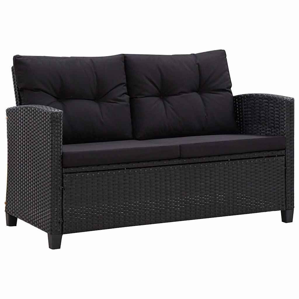 Maison Exclusive - 2-sitzer-gartensofa Mit Kissen Schwarz 124 Cm