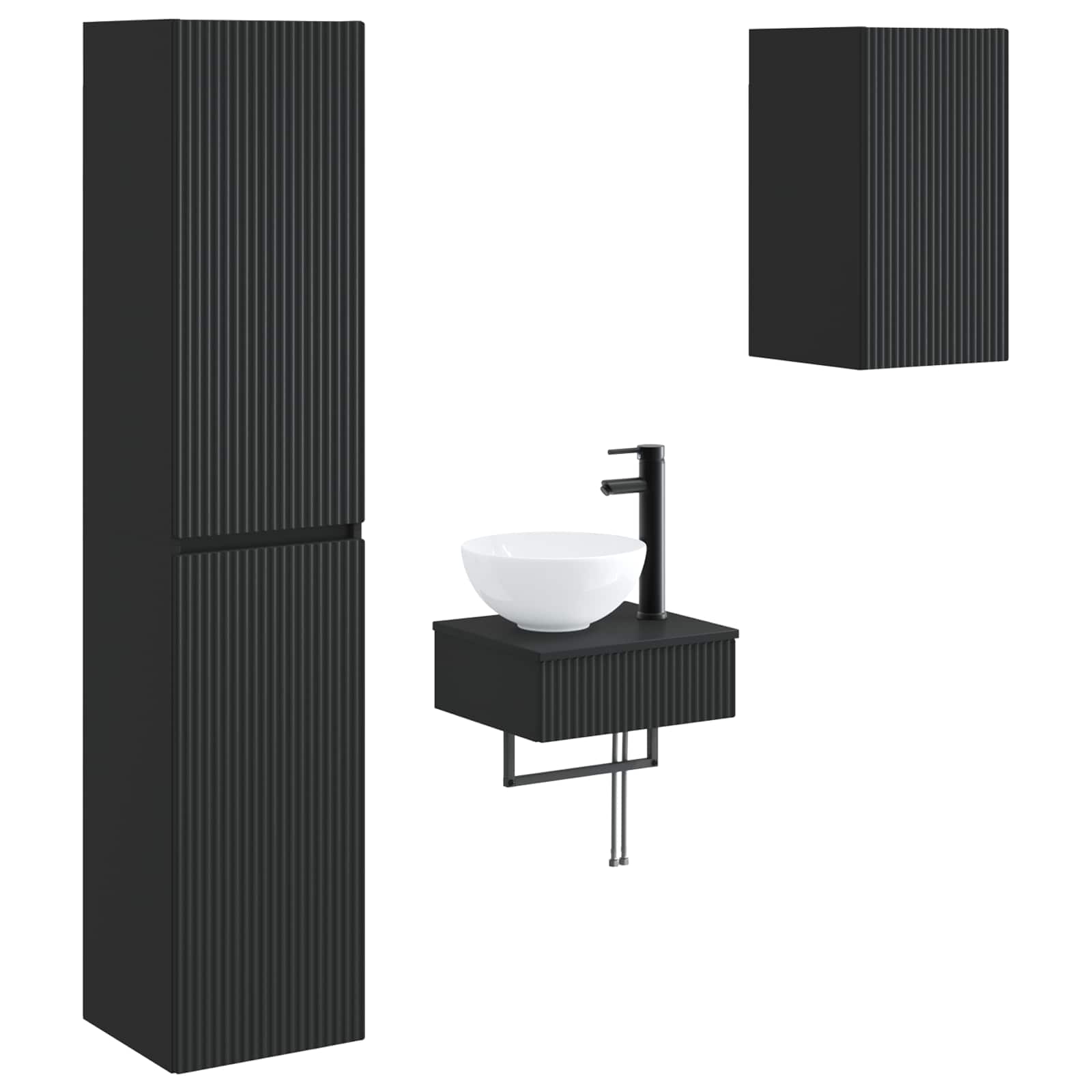 Maison Exclusive - Badezimmermöbel-set 3 Stk. Schwarz 33 X 34,5 X