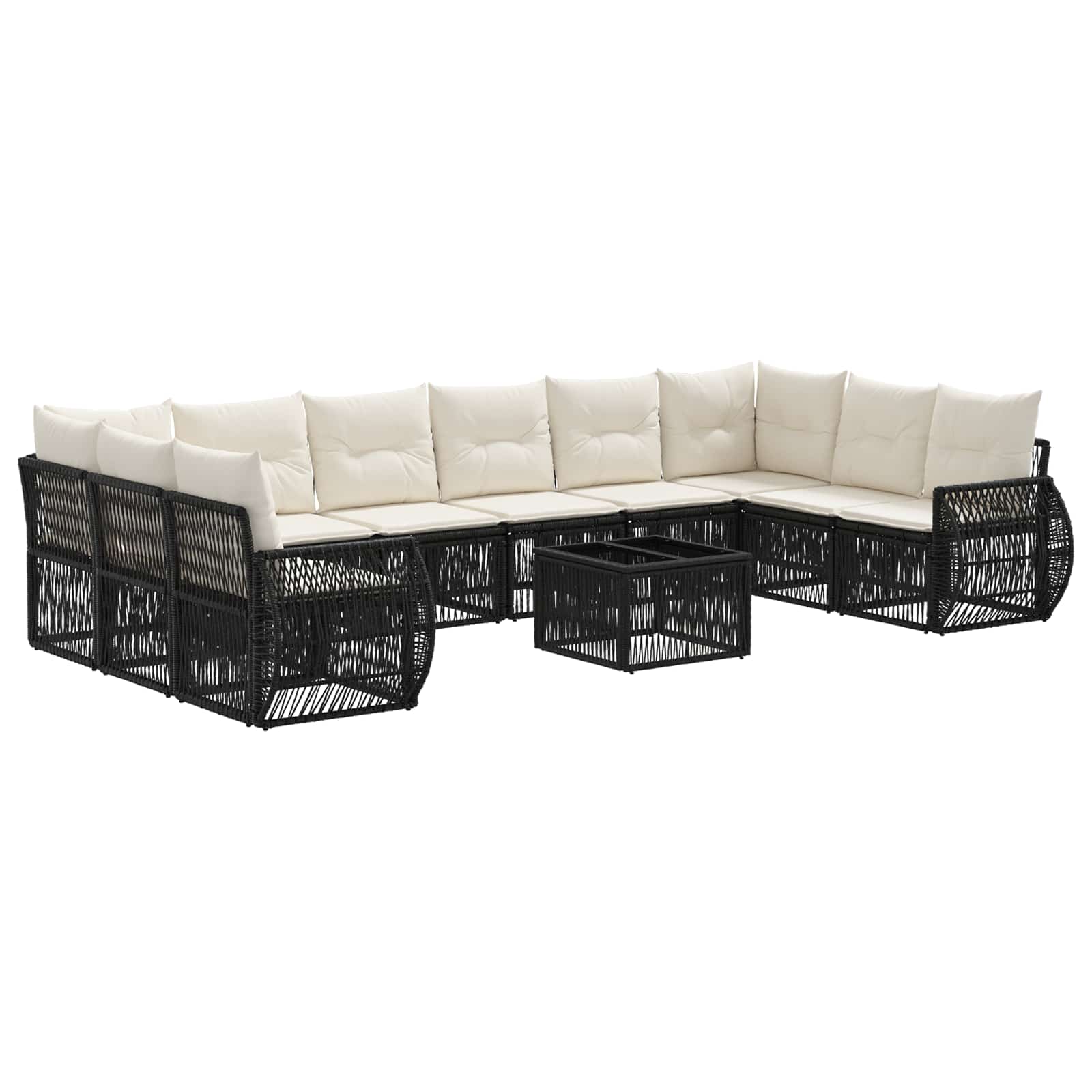 Maison Exclusive - Gartensofa-set 11 Stk. Schwarz Und Cremeweiß P