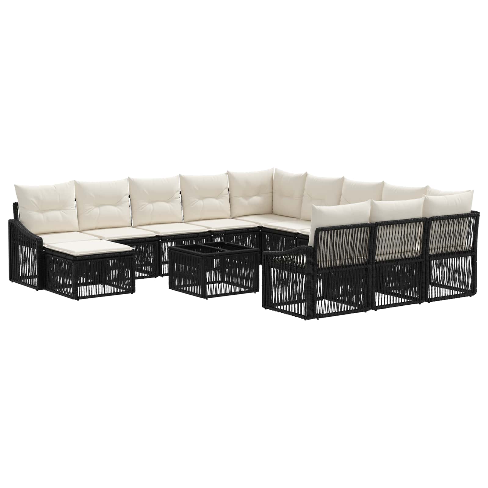 Maison Exclusive - Gartensofa-set 13 Stk. Schwarz Poly-rattan