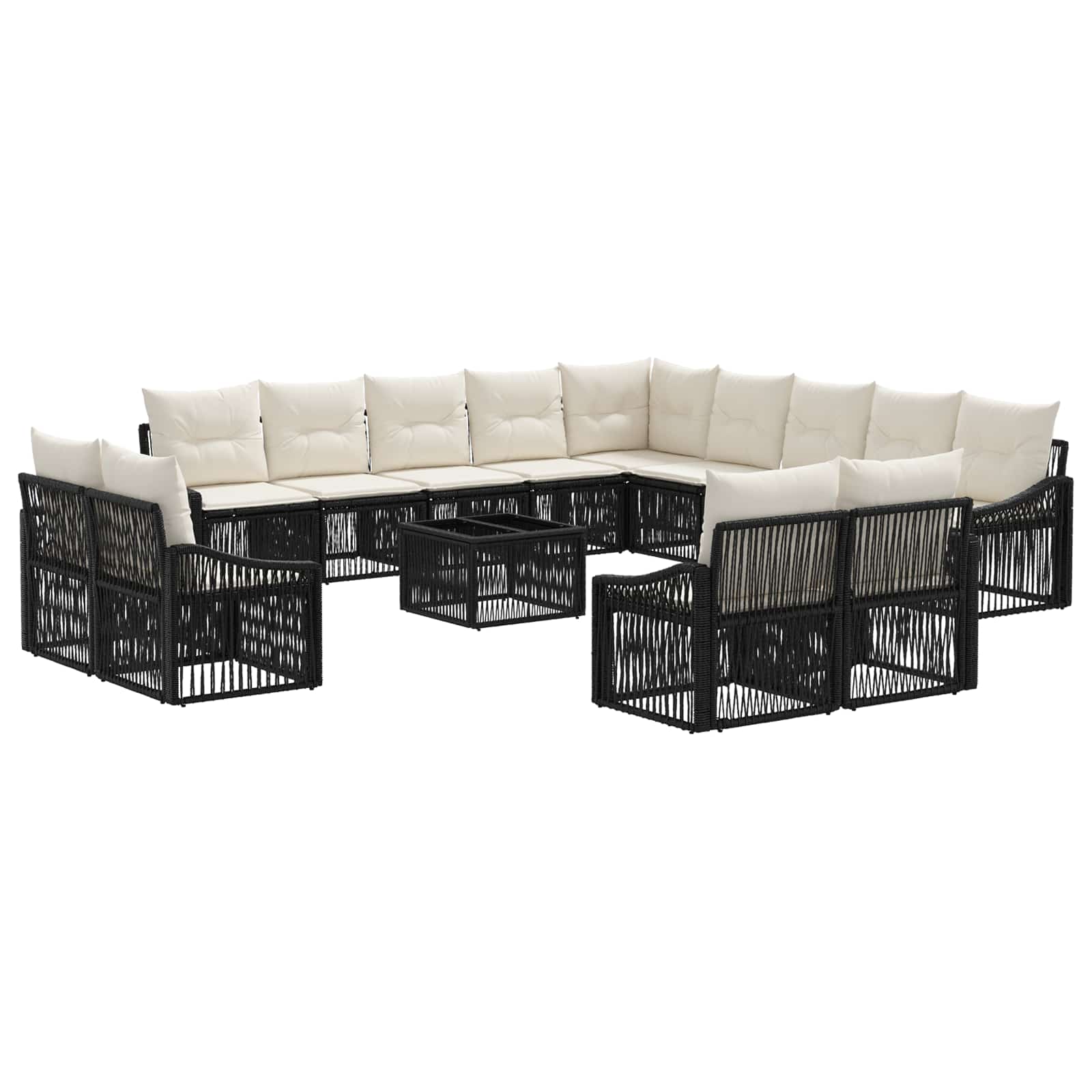 Maison Exclusive - Gartensofa-set 14 Stk. Schwarz Poly-rattan
