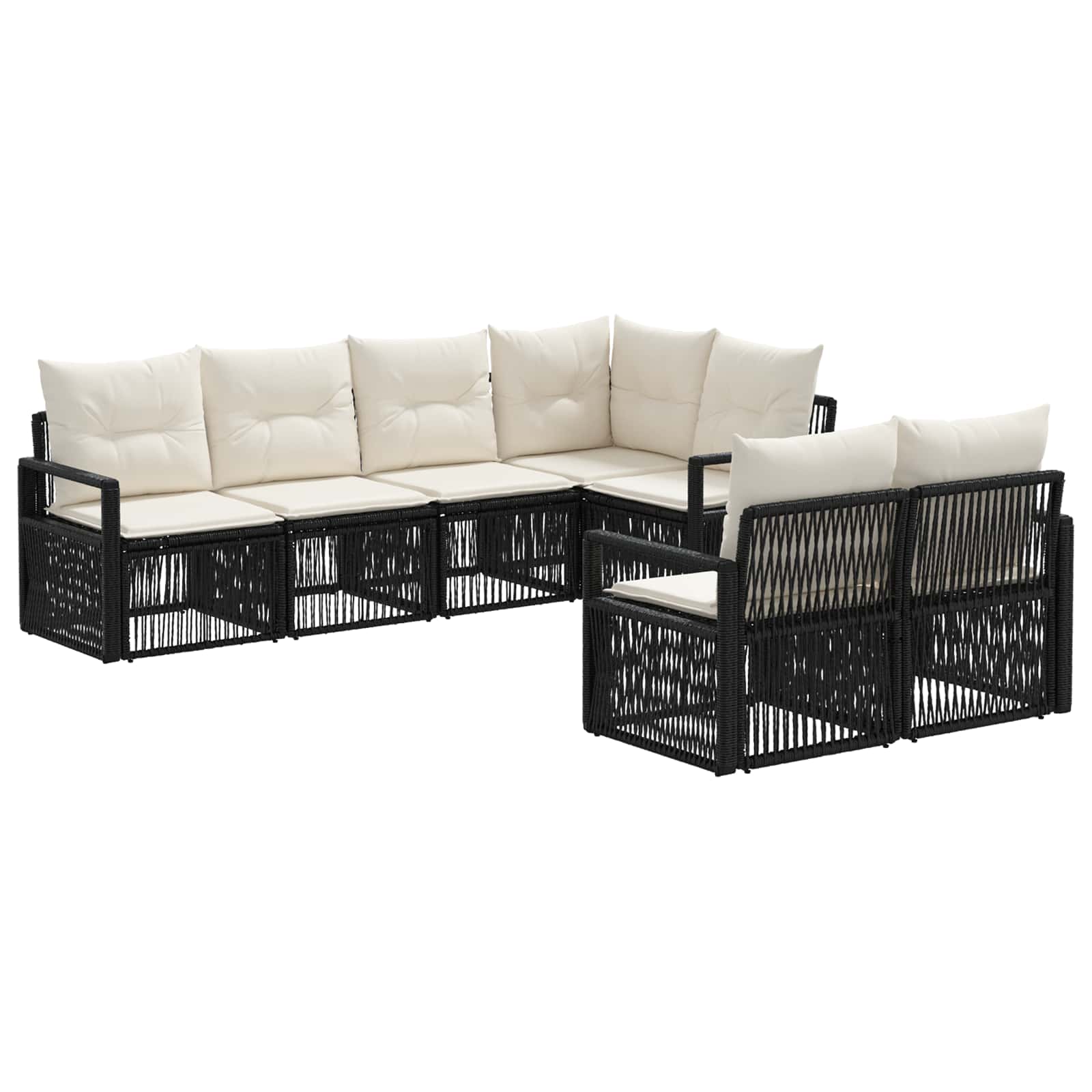 Maison Exclusive - Gartensofa-set 7 Stk. 7-sitzanzahl Schwarz Pol