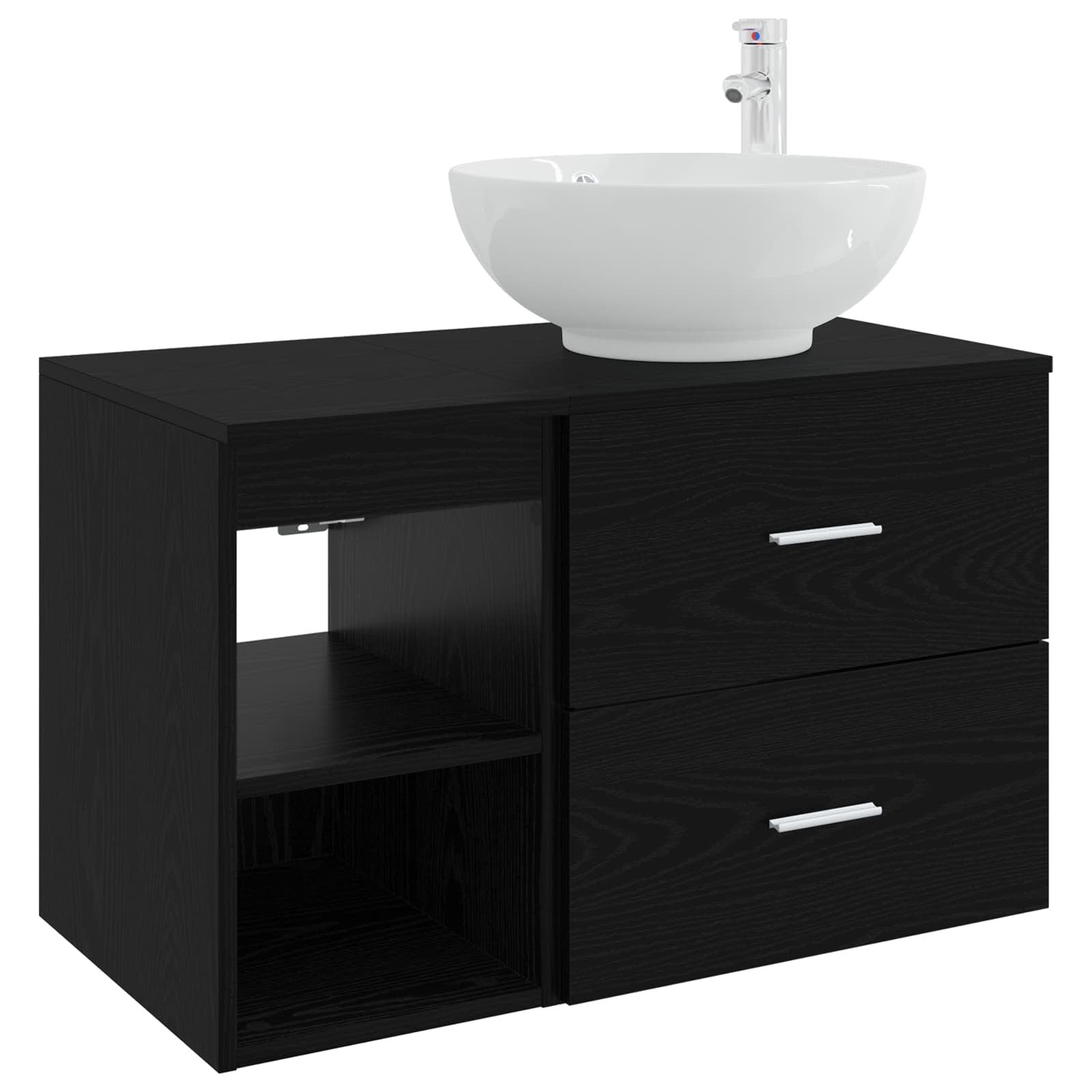 Maison Exclusive - Badezimmermöbel-set 2 Stk. Schwarze Eiche Holz