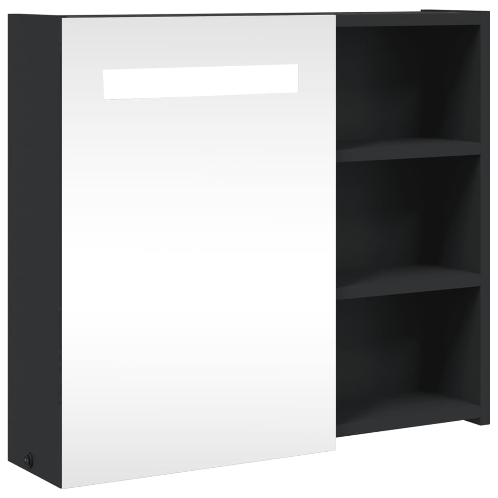 Maison Exclusive - Spiegelschrank Mit Led-beleuchtung Schwarz 60x