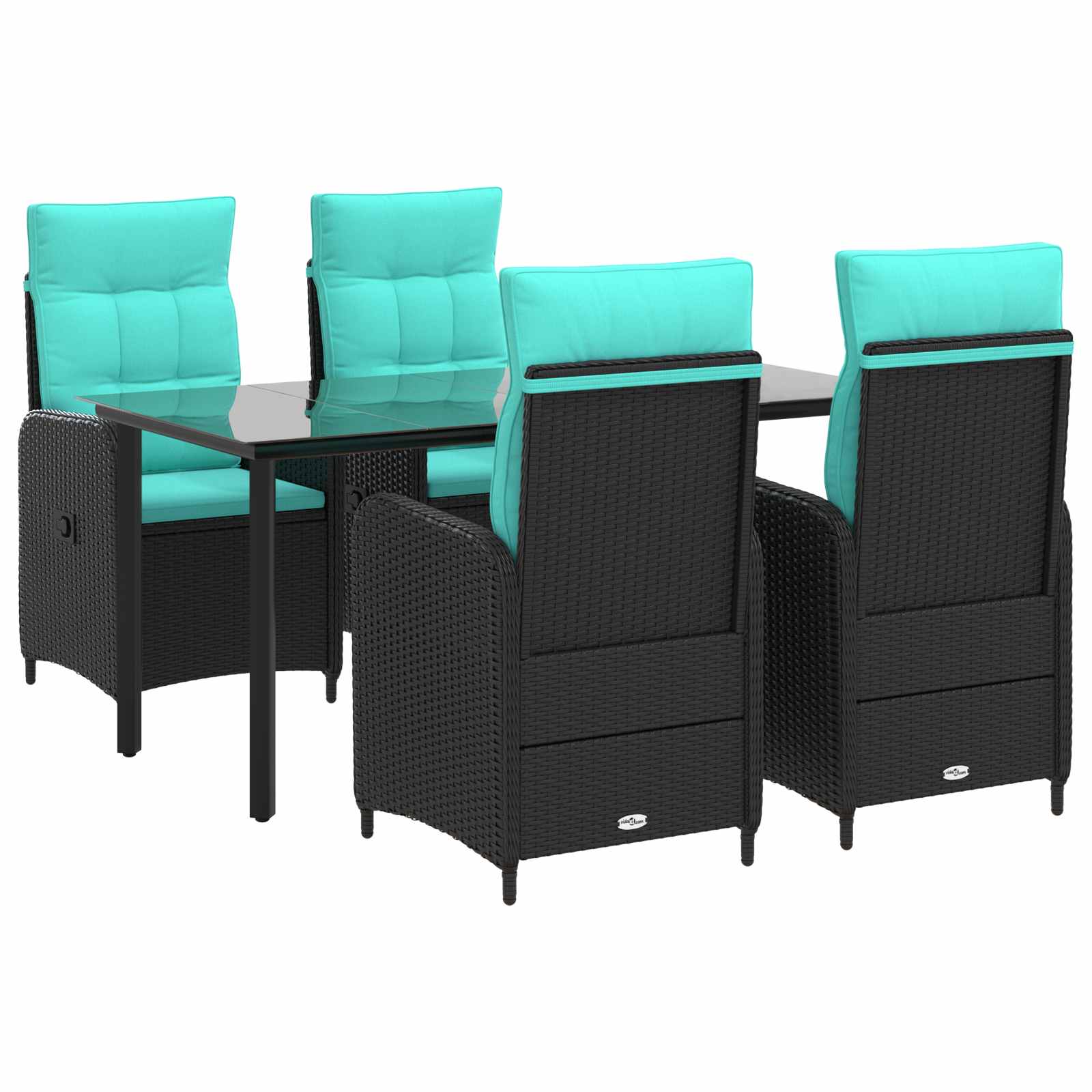 Maison Exclusive - Garten Essgruppe 5 Stk. Pe Rattan Und Pulverbe