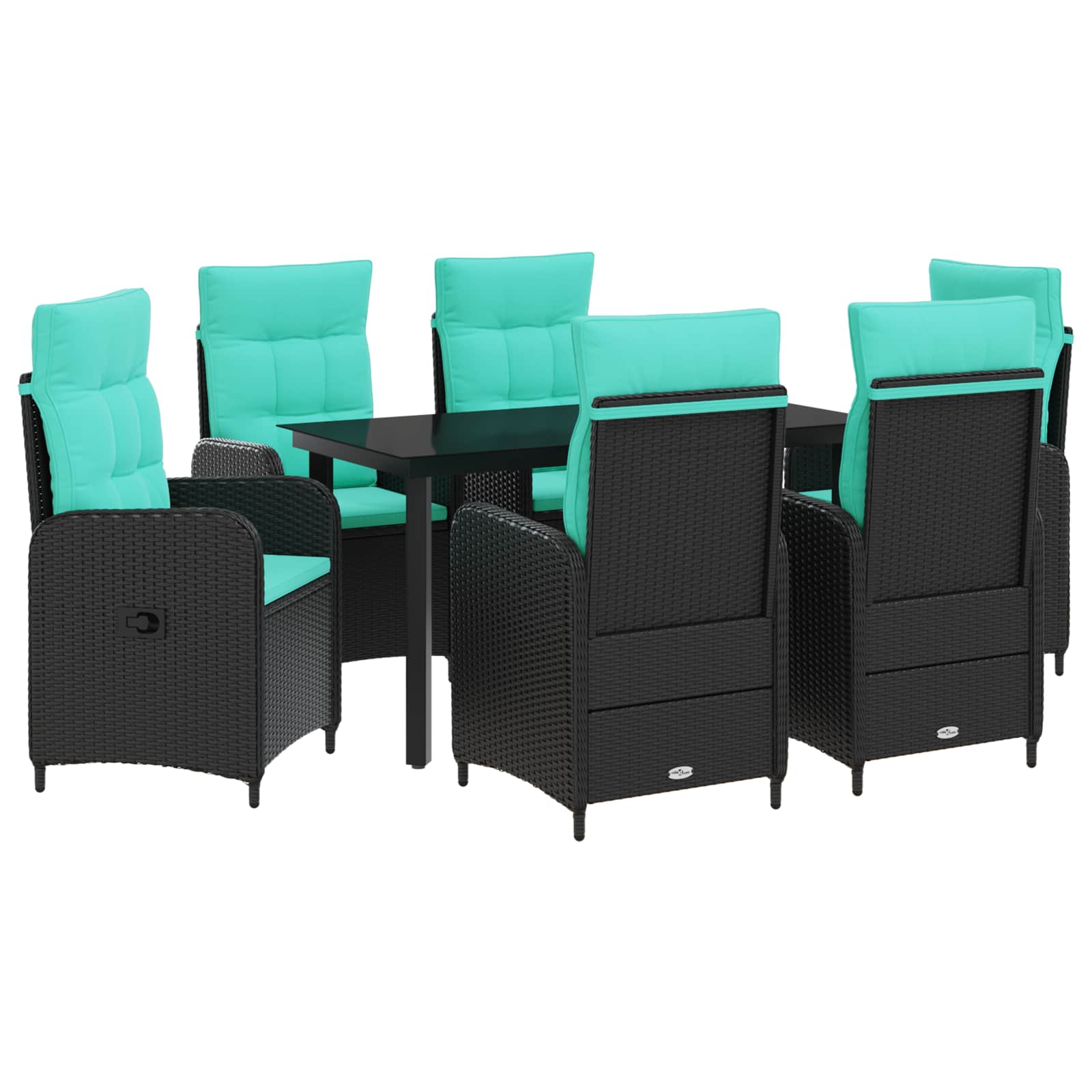 Maison Exclusive - Garten Essgruppe 7 Stk. Pe Rattan Und Pulverbe