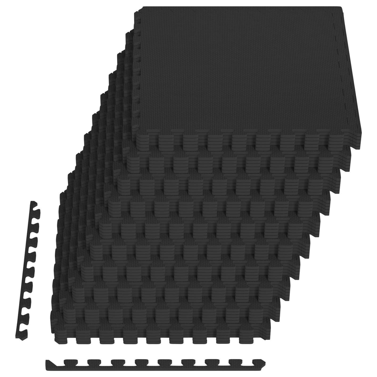 Maison Exclusive - Pool Bodenschutzmatte 50 Stk. Schwarz 18 M² Ev