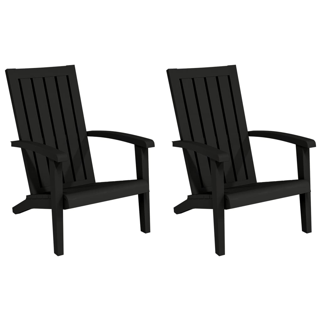 Maison Exclusive - Adirondack-gartenstühle 2 Stk. Schwarz Polypro