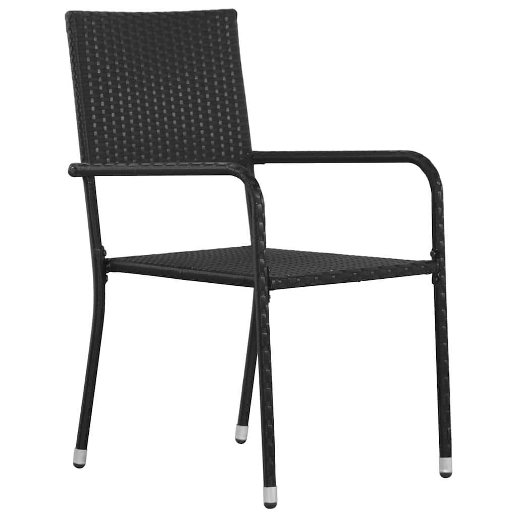 Maison Exclusive - Garten-essstühle 6 Stk. Stapelbar Schwarz Poly