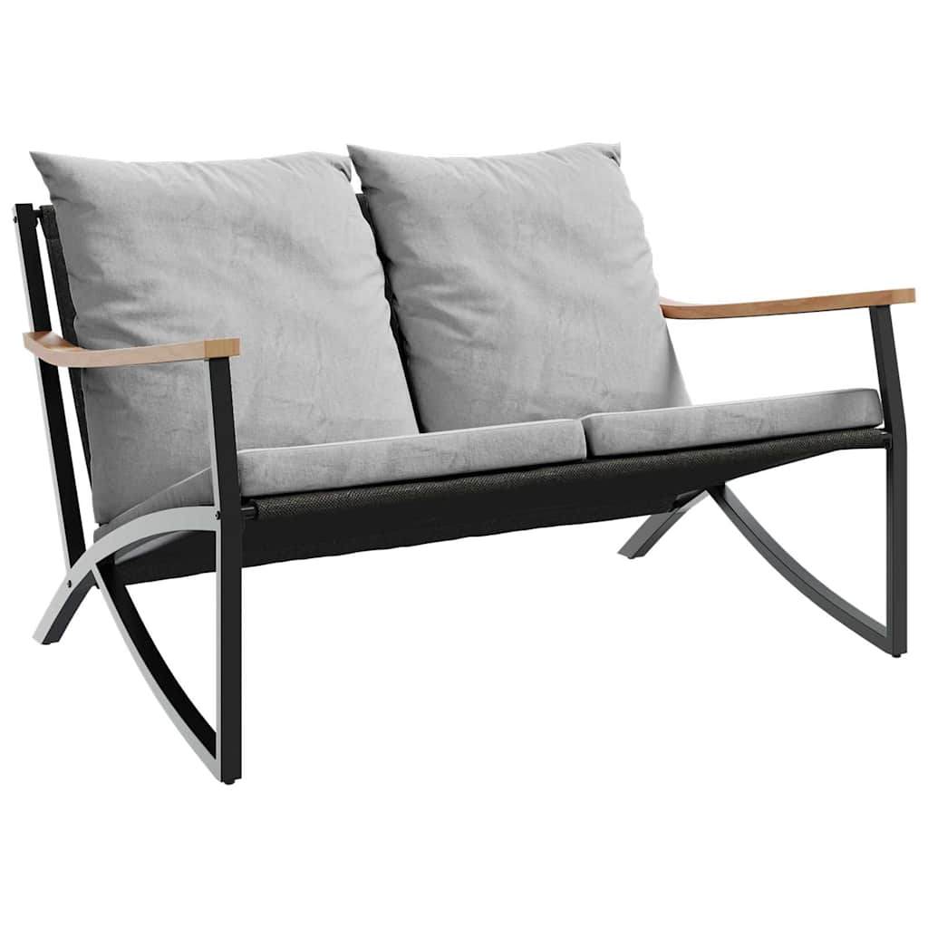 Maison Exclusive - Gartenbank Mit Kissen 120 Cm Schwarz Stahl