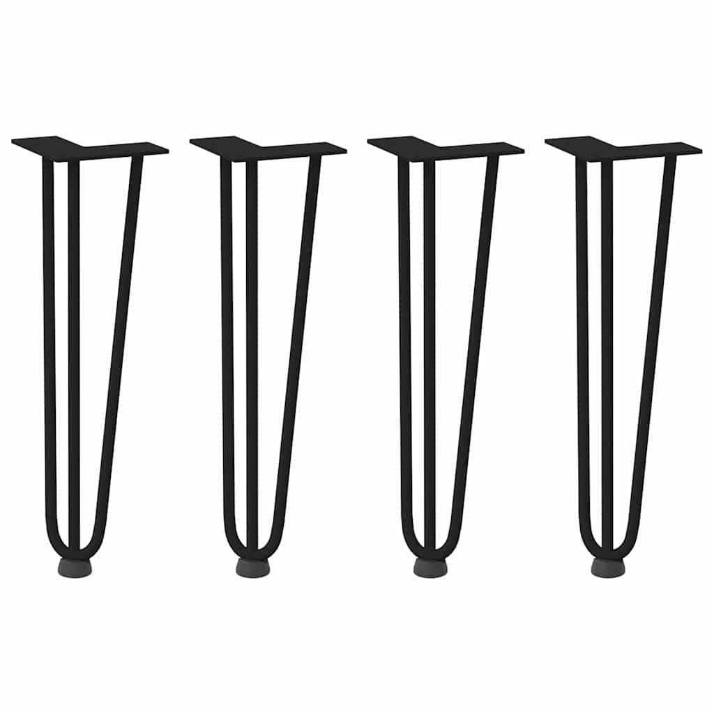 Maison Exclusive - Haarnadelbeine Für Couchtisch 4 Stk. Schwarz 4