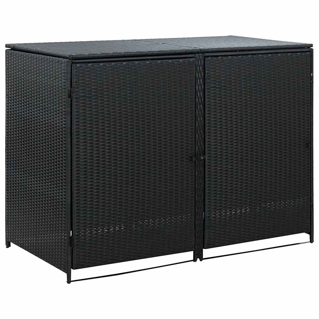 Maison Exclusive - Mülltonnenbox Für 2 Tonnen Poly Rattan Schwarz
