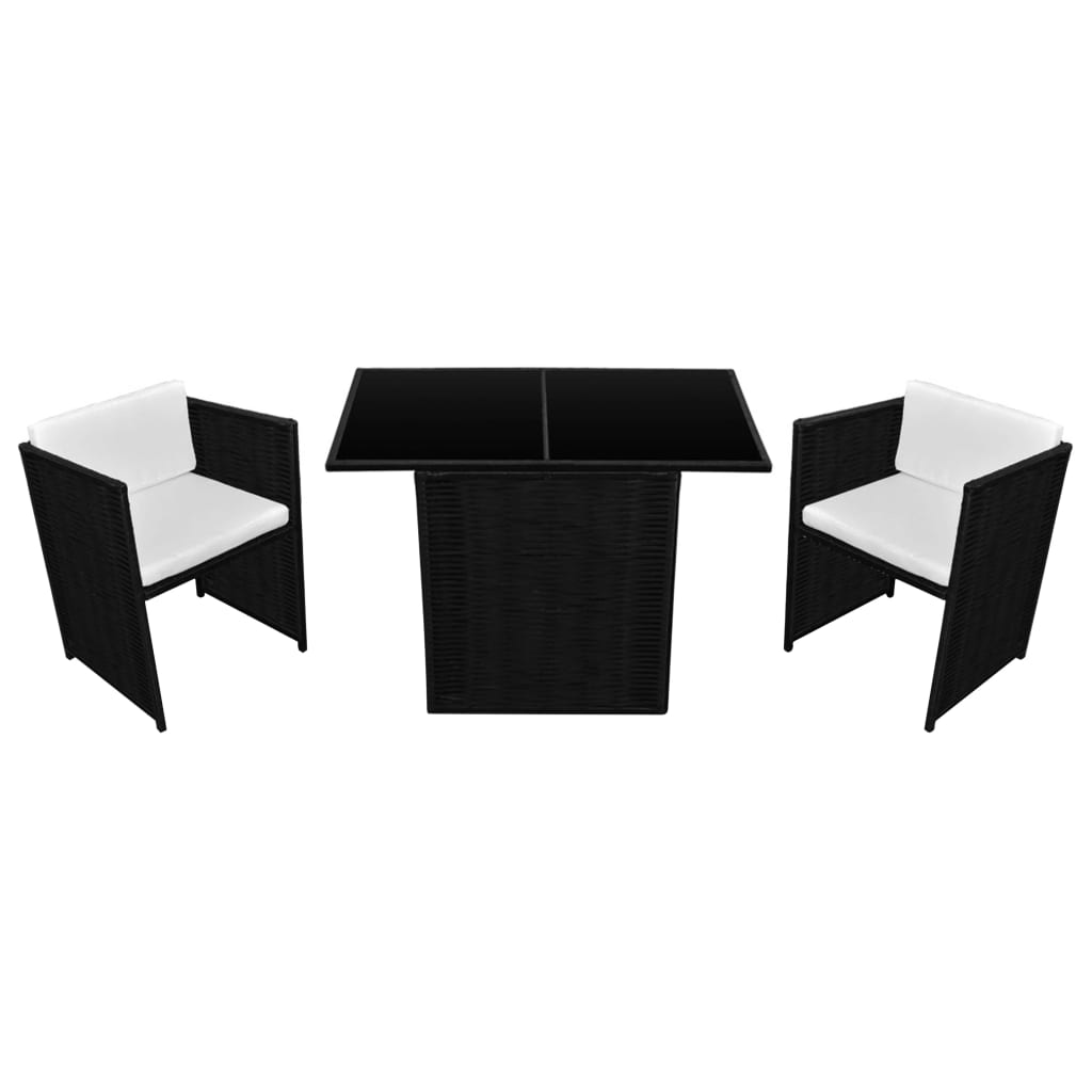 Maison Exclusive - 3-tlg. Bistro-set Mit Auflagen Poly Rattan Sch