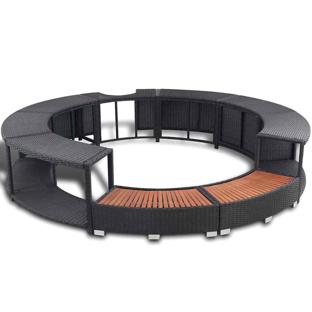 Maison Exclusive - Whirlpool-umrandung Schwarz Poly-rattan