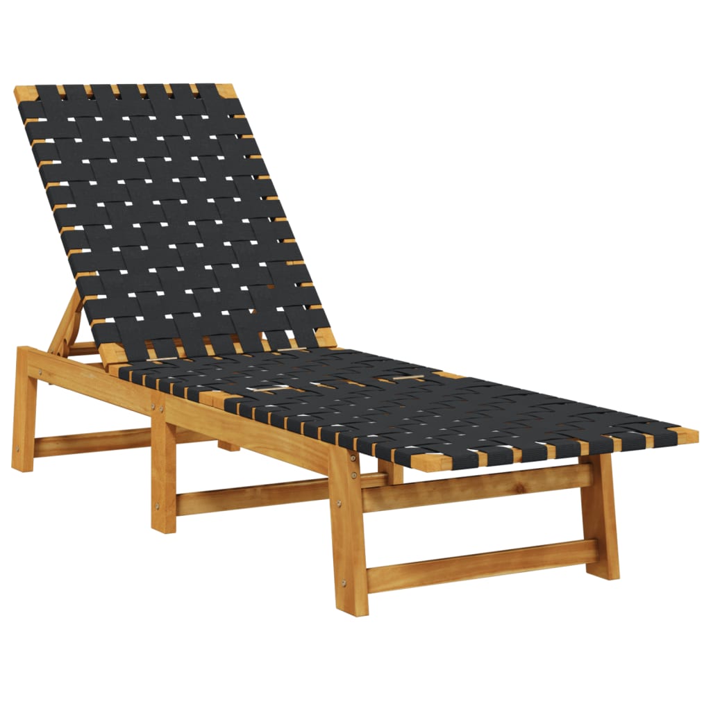 Maison Exclusive - Sonnenliege Schwarz Massivholz Akazie Und Stof