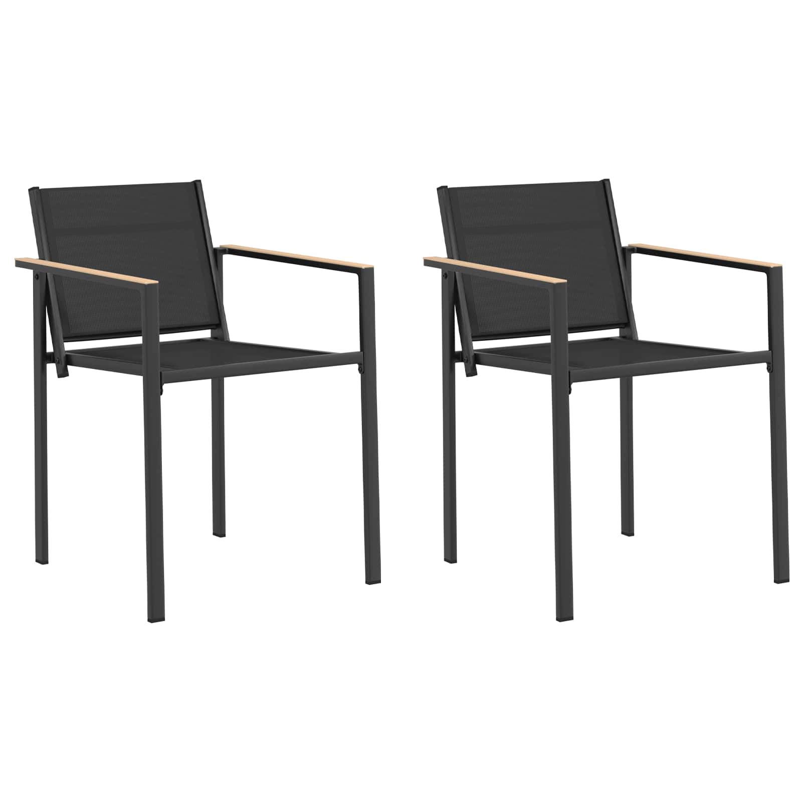 Maison Exclusive - Gartenstühle 2 Stk. Schwarz Und Anthrazit Text