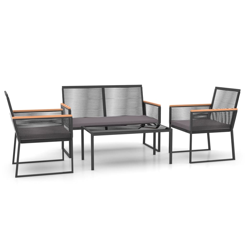 Maison Exclusive - 4-tlg. Garten-lounge-set Mit Kissen Schwarz St