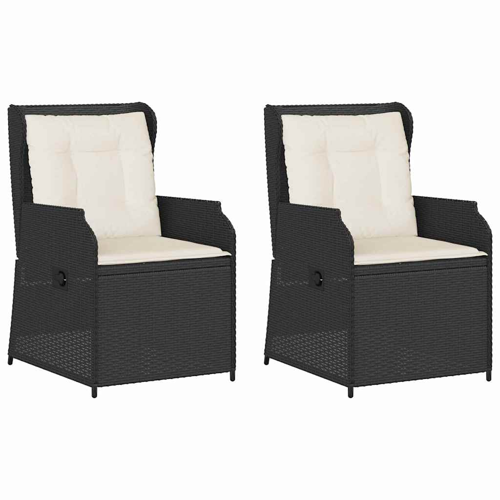Maison Exclusive - Gartenbank 2 Stk. Schwarz Poly-rattan