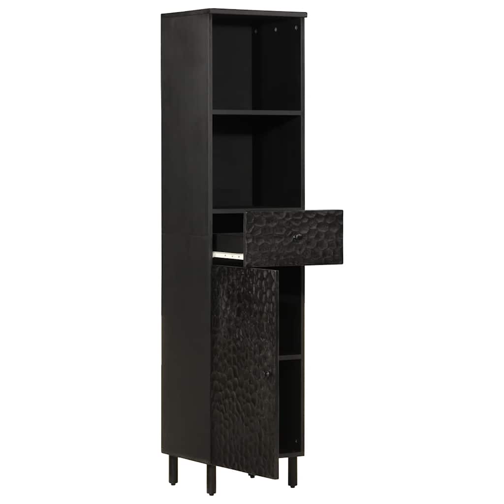 Maison Exclusive - Badschrank Schwarz 38x33x160 Cm Massivholz Man