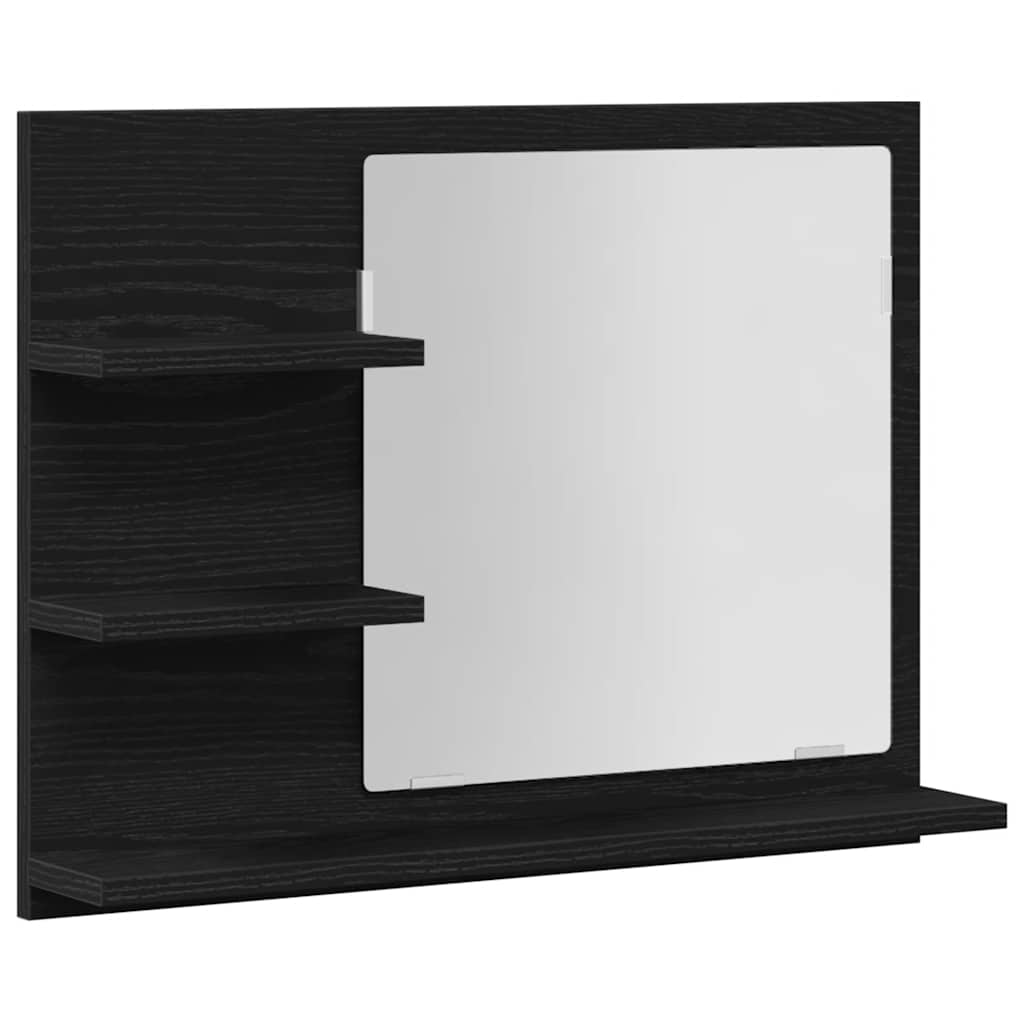 Maison Exclusive - Badspiegel Schwarz Eichen-optik 60x10,5x45 Cm