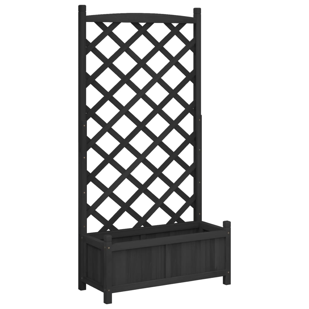 Maison Exclusive - Pflanzkübel Mit Spalier Schwarz Massivholz Tan
