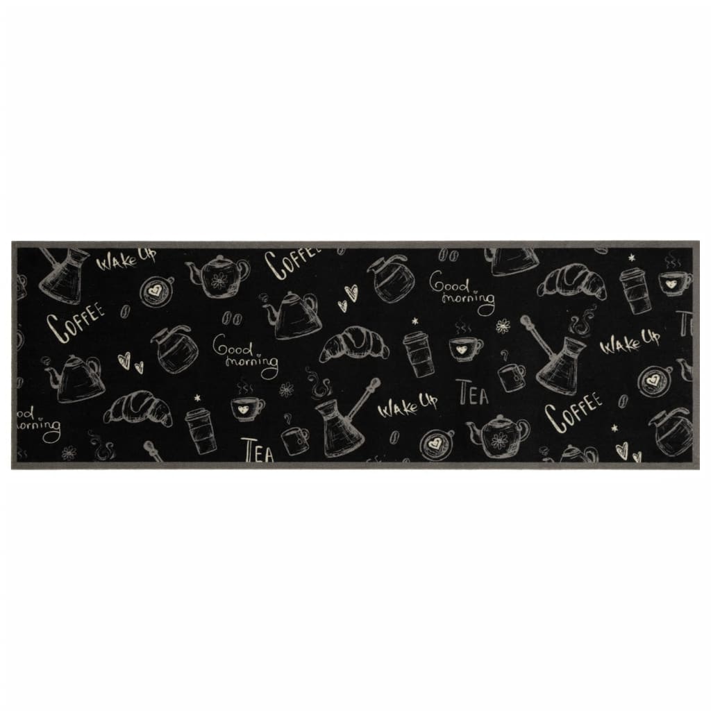 Maison Exclusive - Küchenteppich Waschbar Morgen Schwarz 60x180 C
