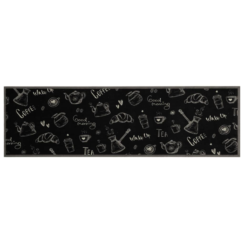 Maison Exclusive - Küchenteppich Waschbar Morning Schwarz 45x150