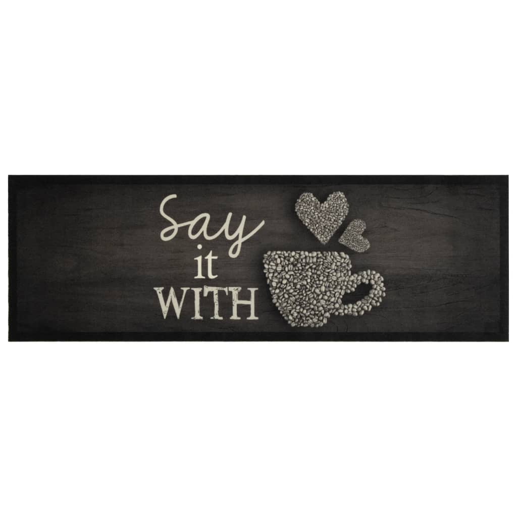 Maison Exclusive - Küchenteppich Waschbar Tasse Schwarz 60x180 Cm