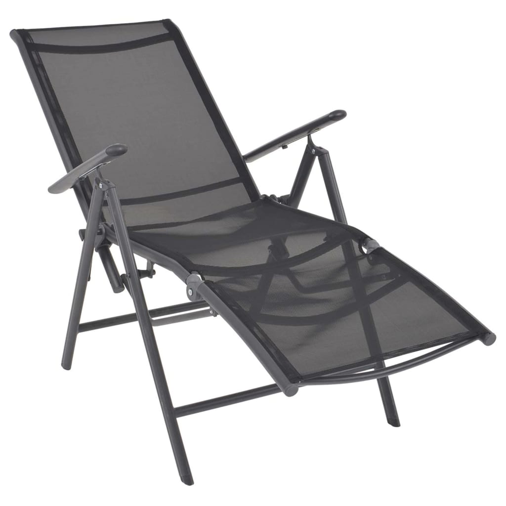 Maison Exclusive - Liegestuhl Aluminium Und Textilene Schwarz