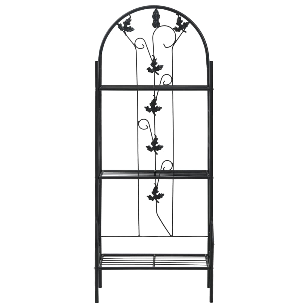 Maison Exclusive - 3-stufiges Pflanzenregal Schwarz 52 X 28 X 128