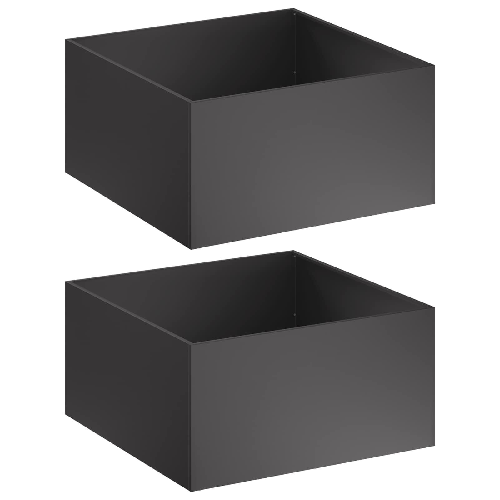 Maison Exclusive - Garten-pflanzgefäß 2 Stk. Schwarz 80 X 80 X 40