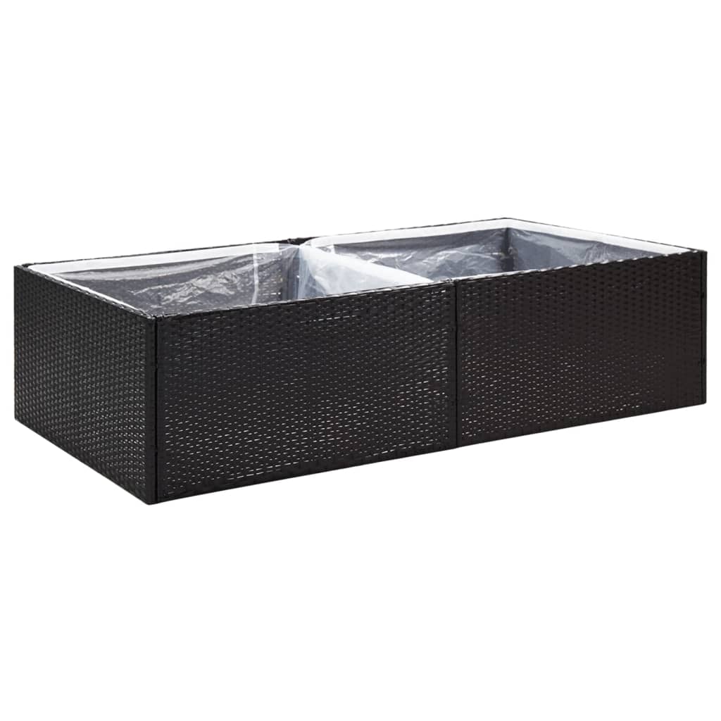 Maison Exclusive - Pflanzkübel Schwarz 157x80x40 Cm Poly Rattan