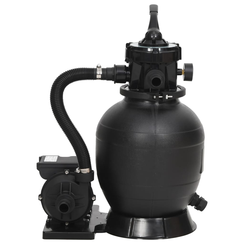 Maison Exclusive - Pool-sandfilter Mit 6-wege-ventil Schwarz