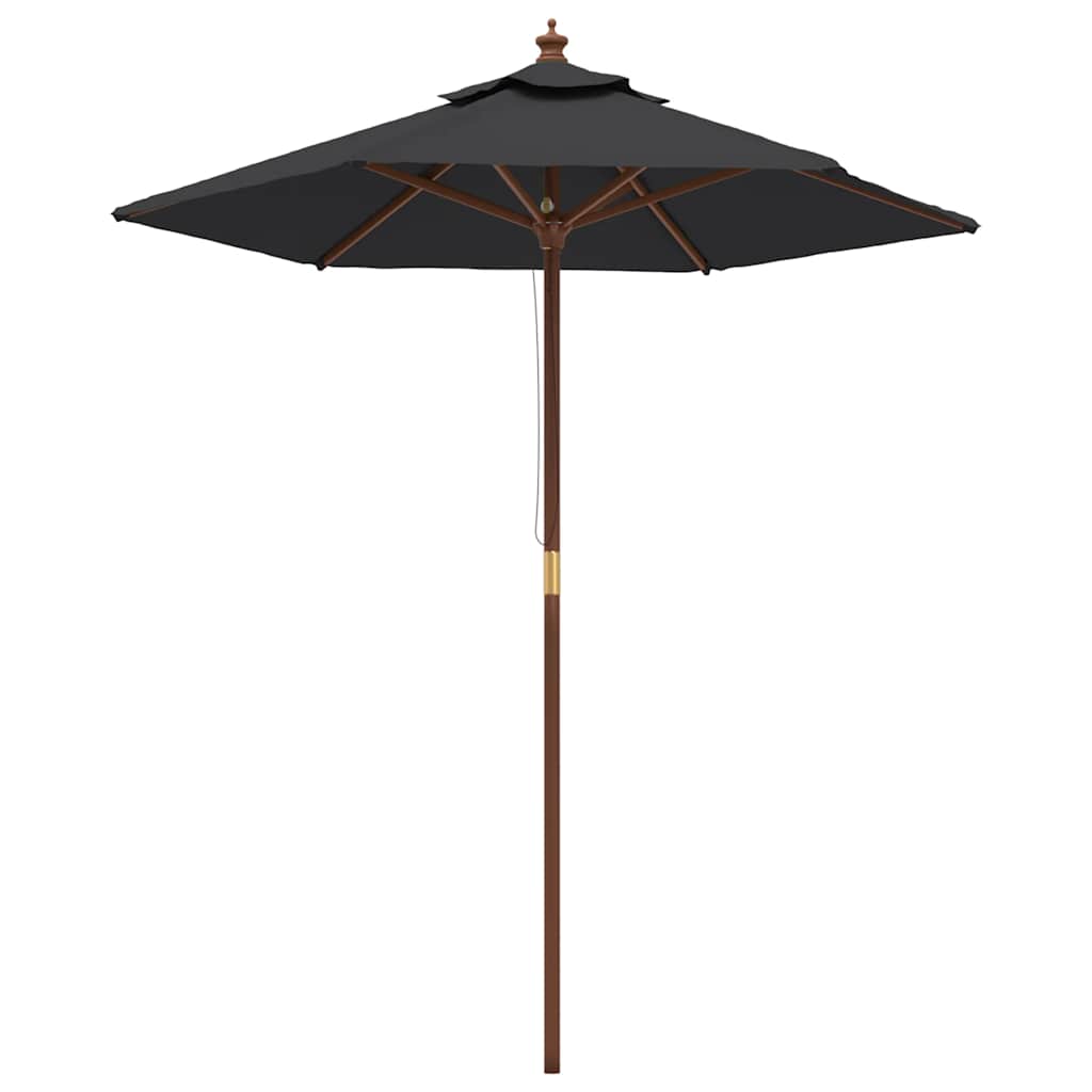 Maison Exclusive - Sonnenschirm Mit Holzmast Schwarz 196x231 Cm