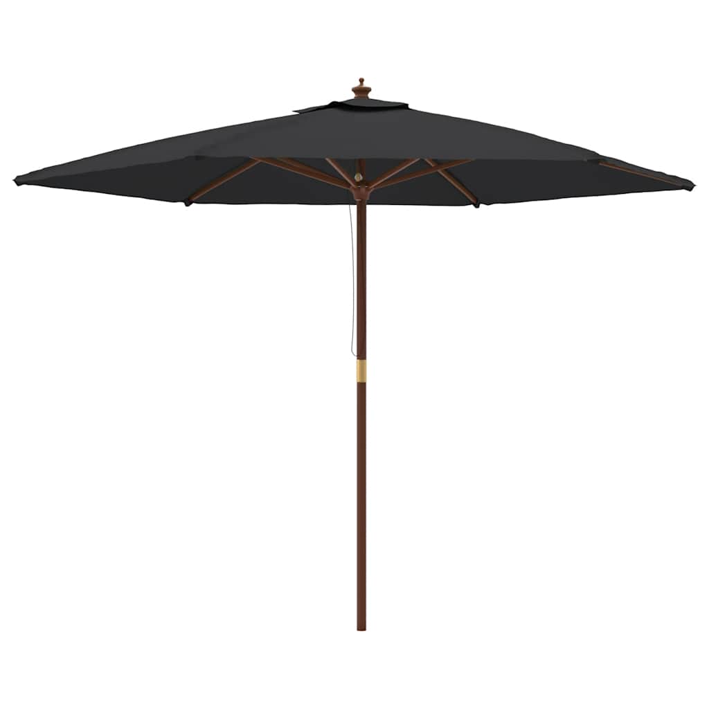 Maison Exclusive - Sonnenschirm Mit Holzmast Schwarz 299x240 Cm