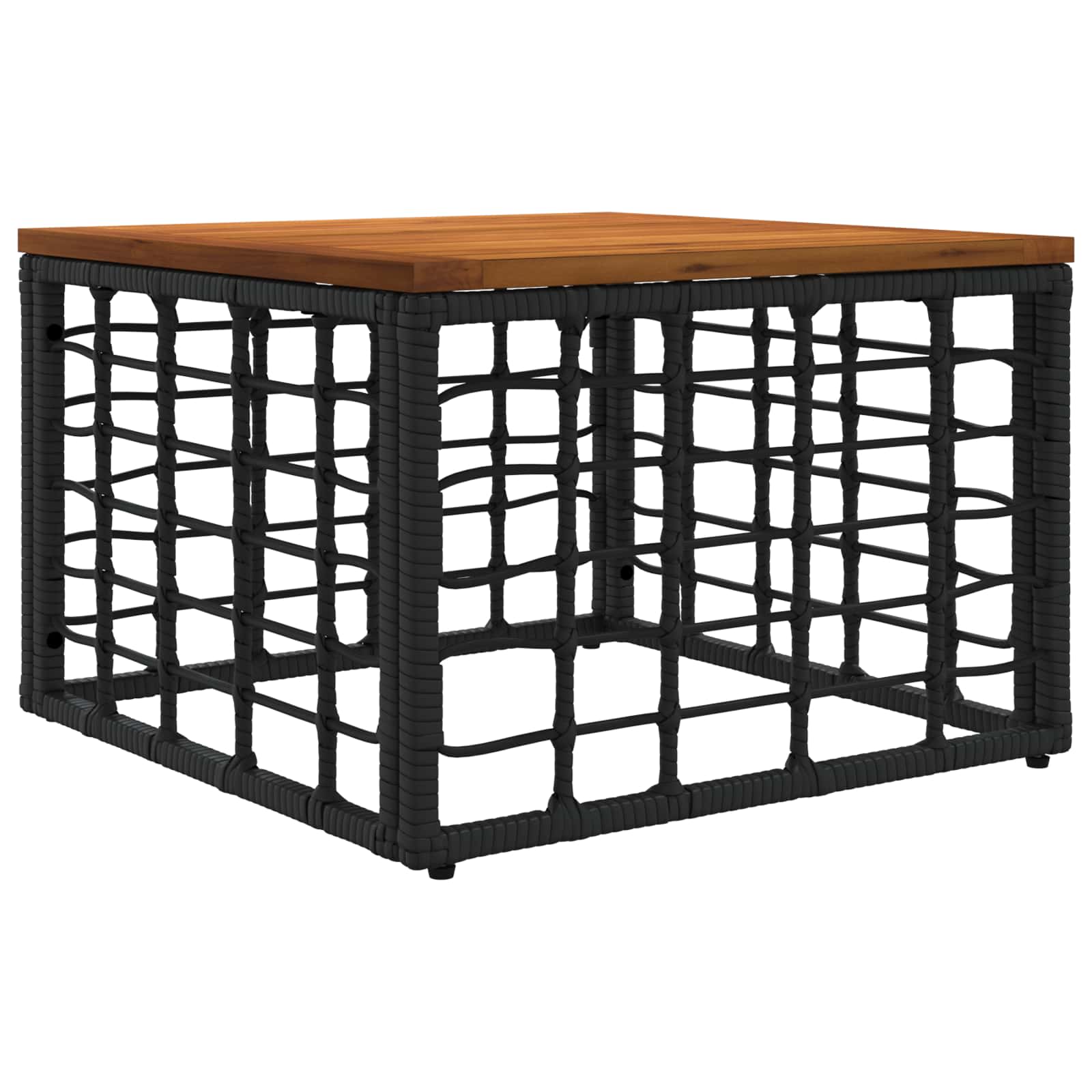 Maison Exclusive - Gartentisch Schwarz Und Natur 55 X 55 X 37 Cm