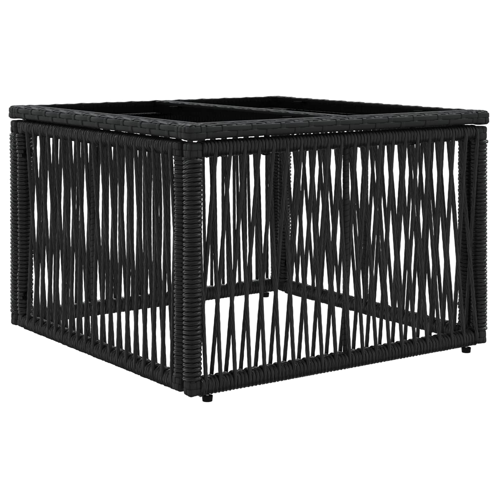 Maison Exclusive - Gartentisch Schwarz 55 X 55 X 37 Cm Pe Rattan