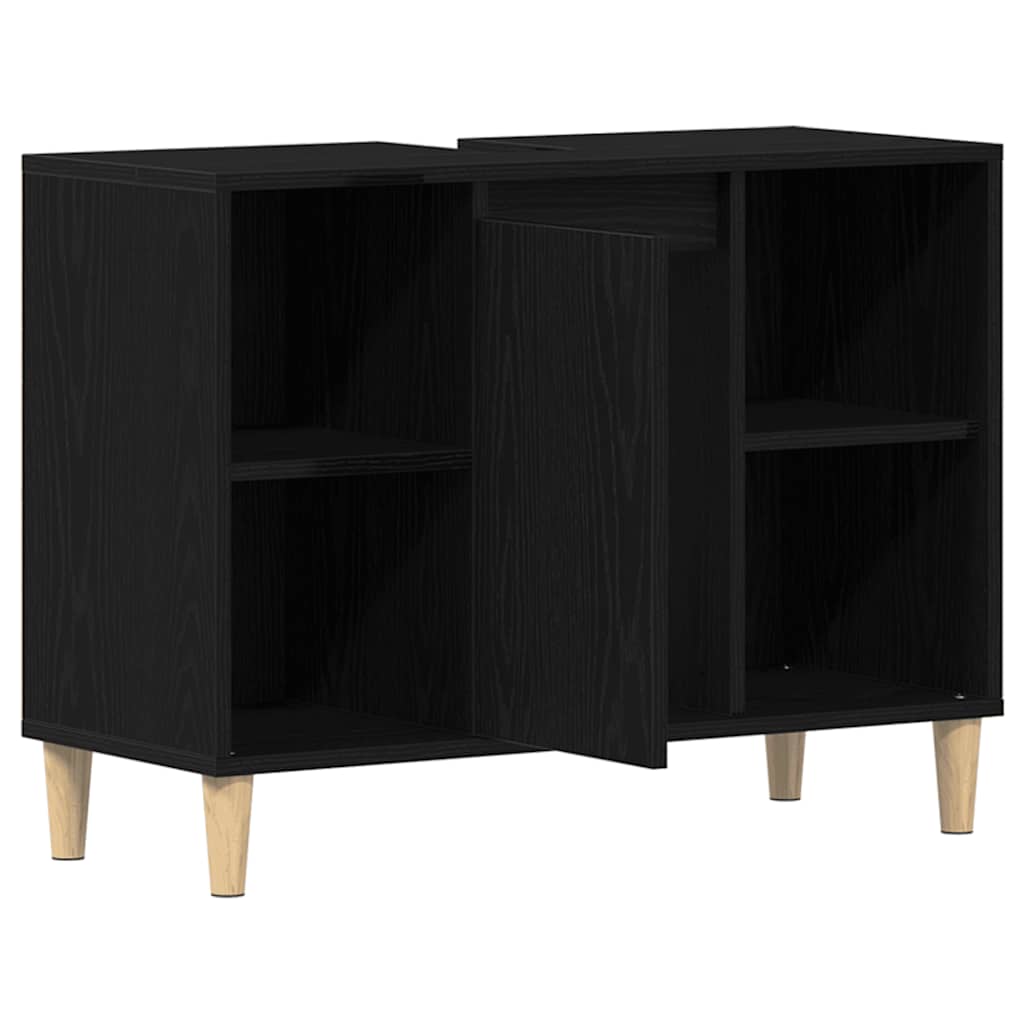 Maison Exclusive - Spülbeckenschrank Eiche Schwarz 80x33x60 Cm Ho