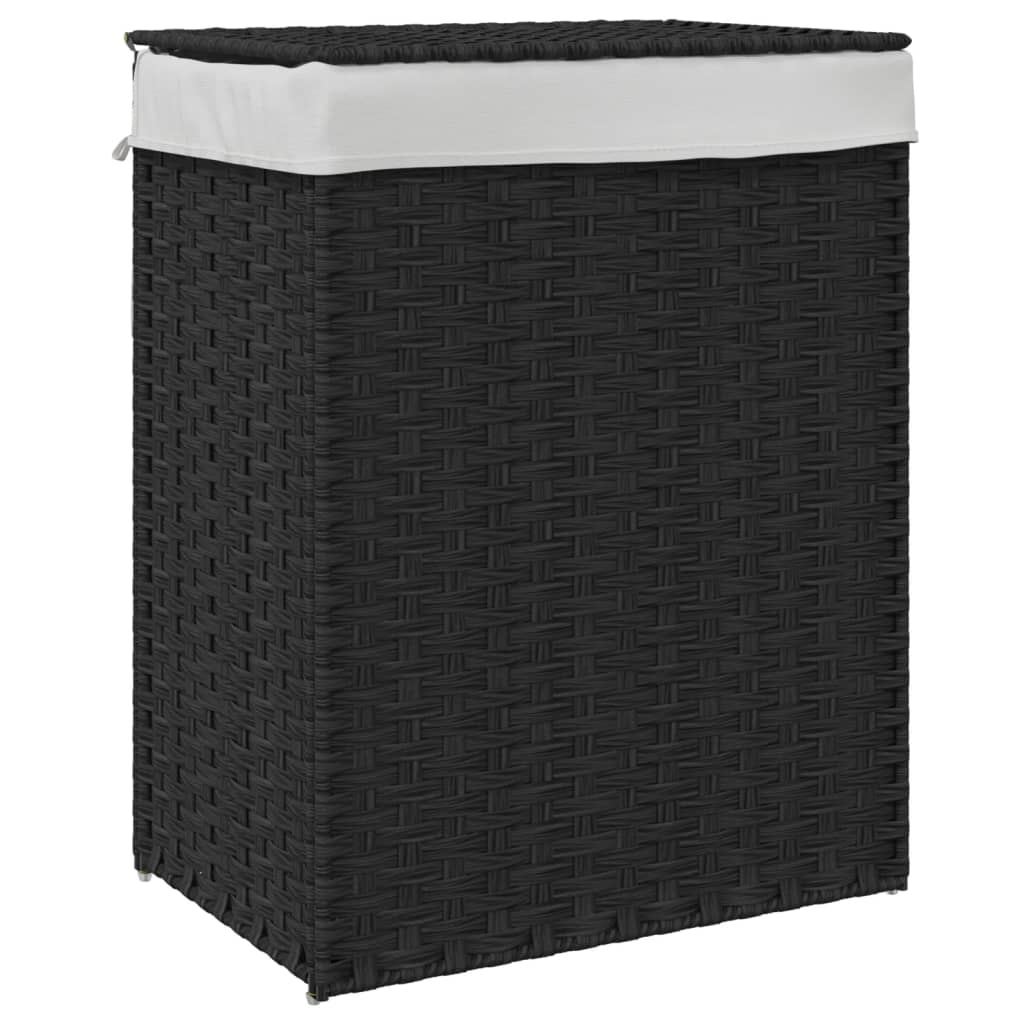 Maison Exclusive - Wäschekorb Mit Deckel Schwarz 46x33x60 Cm Poly