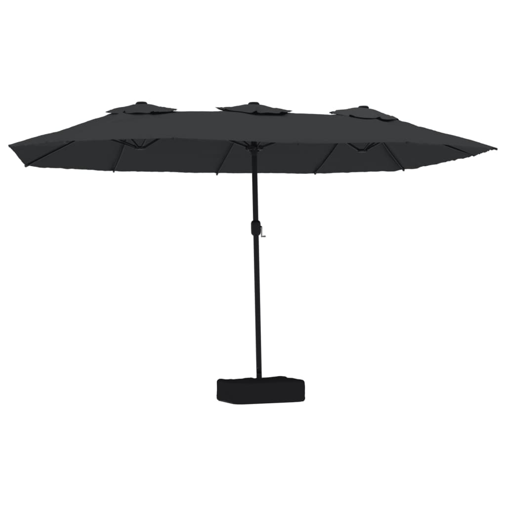 Maison Exclusive - Doppel-sonnenschirm Mit Led-leuchten Schwarz 4