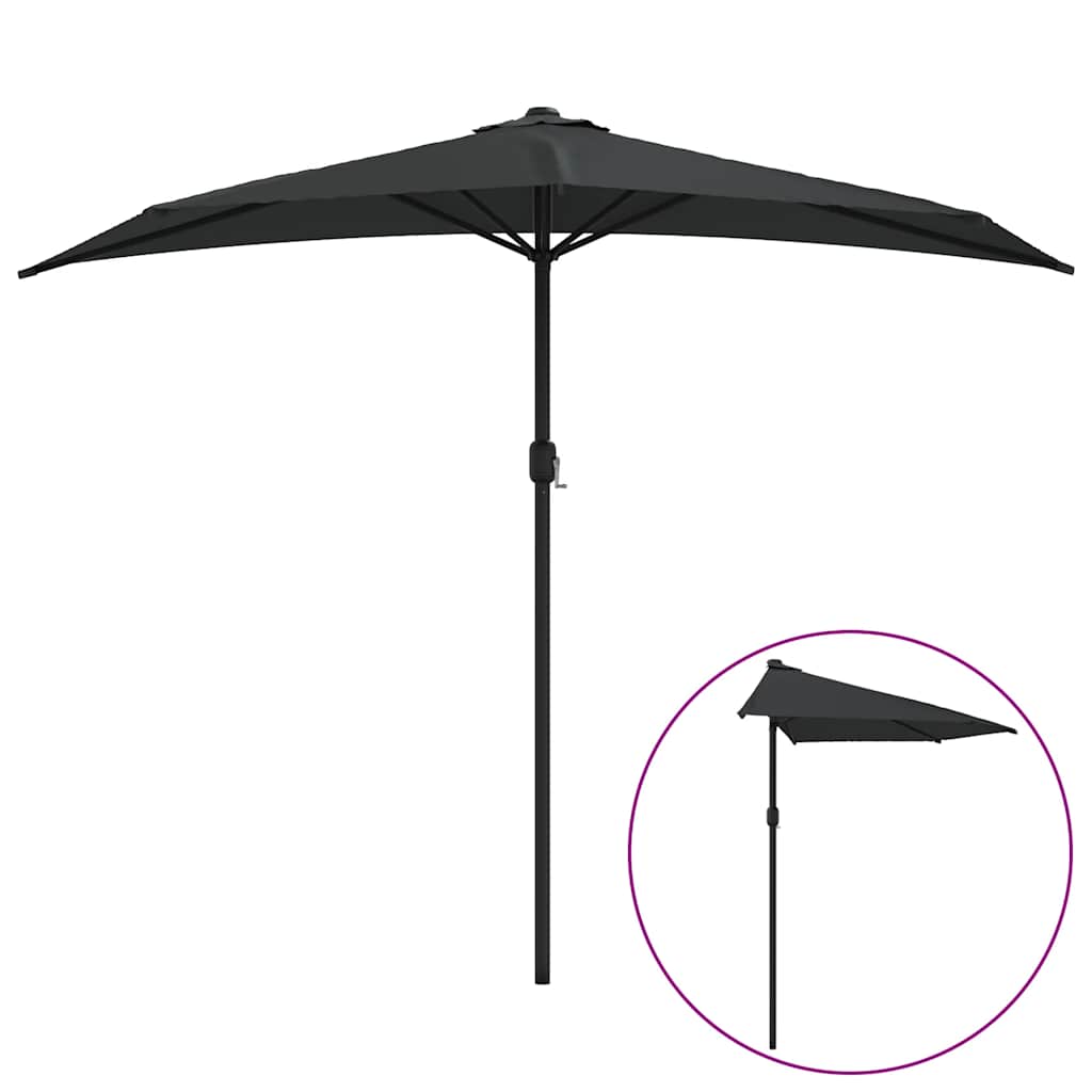 Maison Exclusive - Balkon-sonnenschirm Alu-mast Schwarz 270x144x2