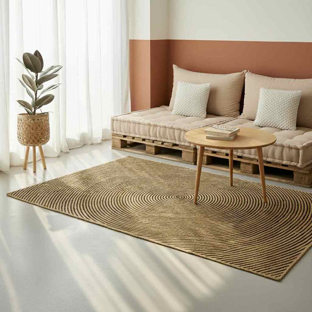 Maison Exclusive - Bereichsteppich Schwarz 160 X 230 Cm Jute