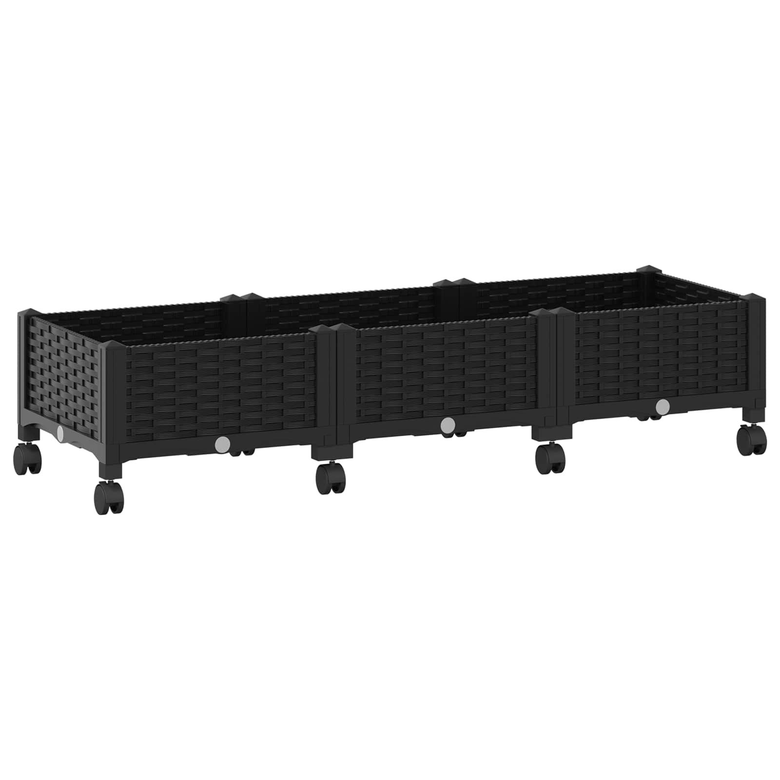Maison Exclusive - Gartenpflanzer Mit Rädern Schwarz 120 X 40 X 2