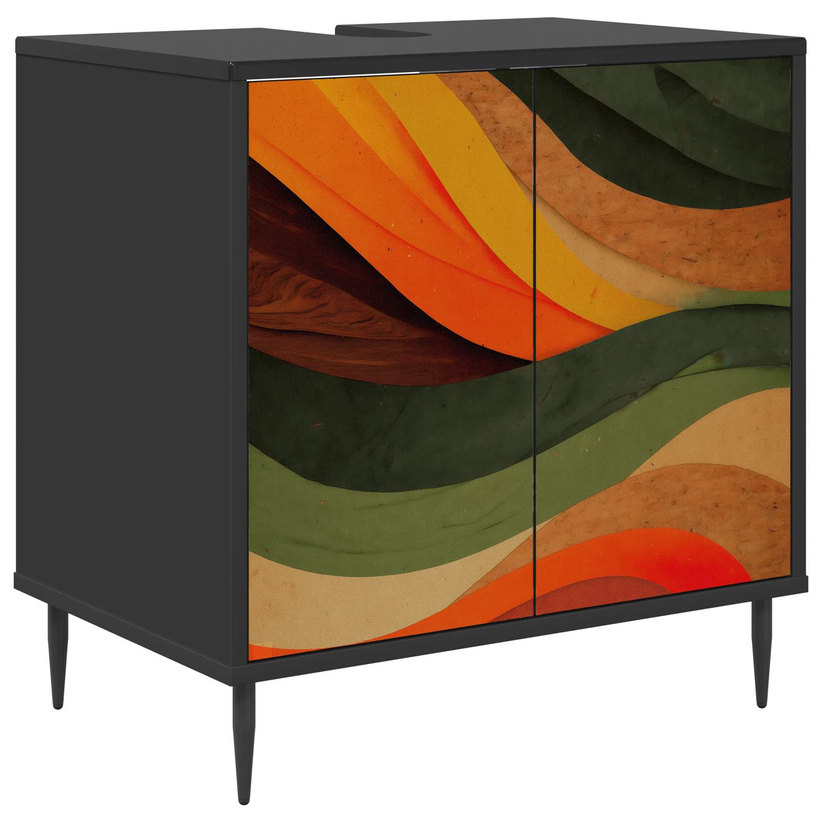 Maison Exclusive - Badezimmerschrank Bonn Schwarz Eichen-optik 60